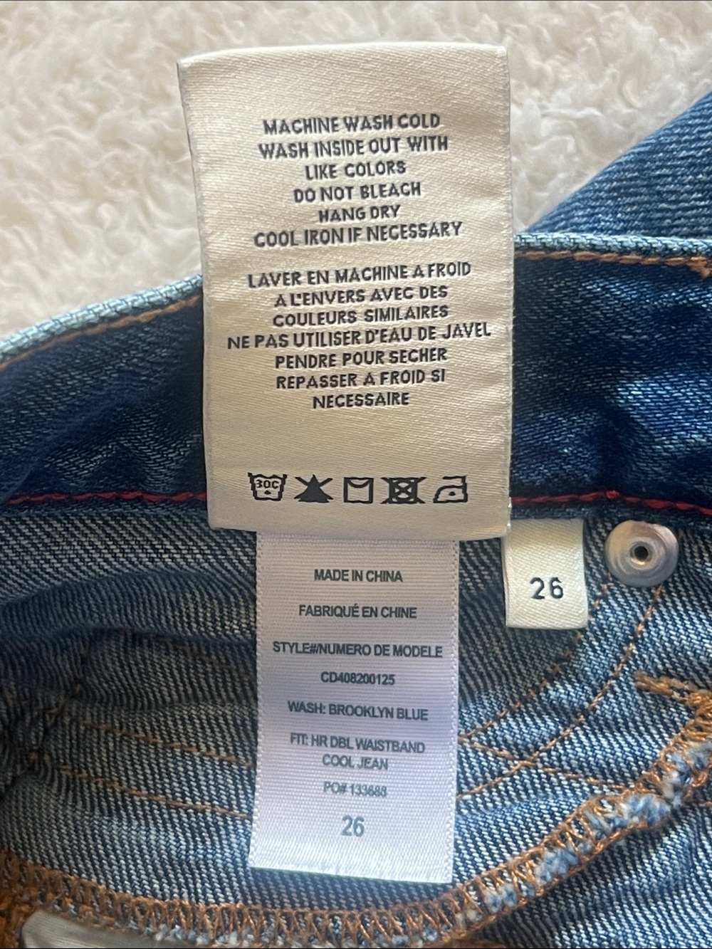 Alice + Olivia Double Waistband Wide Leg Jeans Brooklyn Blue Size 26 - Picture 11 of 12